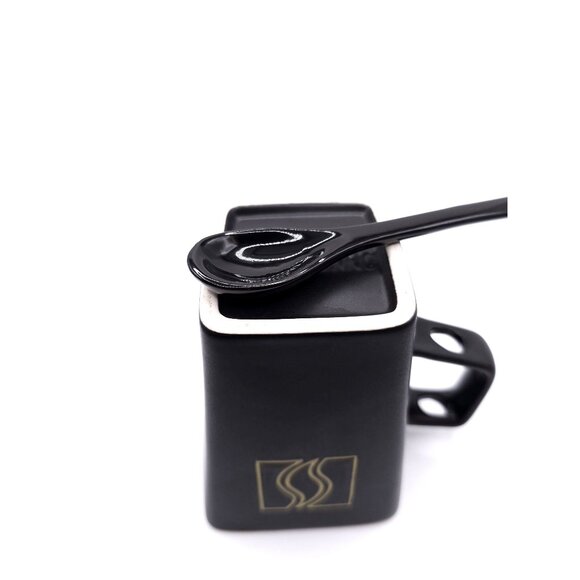 Black & Yellow Disaronno Ceramic Square Coffee Mug With Spoon Holder - Picture 7 of 7